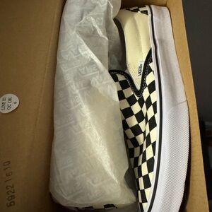 Vans Black and White Checkerboard Slip-Ons